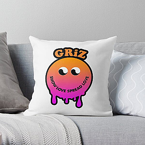 Griz Merch Dripy Smiley Throw Pillow RB3005